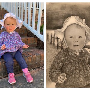 Custom Portrait from Photo Drawing Charcoal Portrait Drawing from Photo Family Portrait Memorial Portrait Commisson Portrait Art image 10