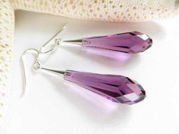 Swarovski amethyst earrings deals