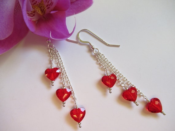 Flower Necklace Made with Swarovski(R) Crystals in Sterling Silver Siam Red Flower Necklace Made with Swarovski(R) Crystals in Sterling Silver Siam Red
