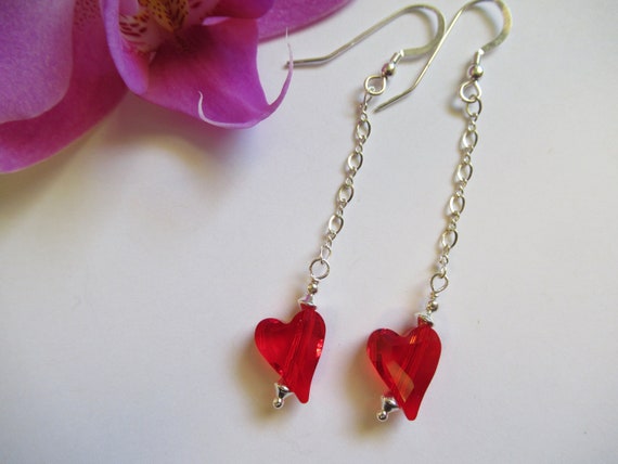 Flower Necklace Made with Swarovski(R) Crystals in Sterling Silver Siam Red Flower Necklace Made with Swarovski(R) Crystals in Sterling Silver Siam Red