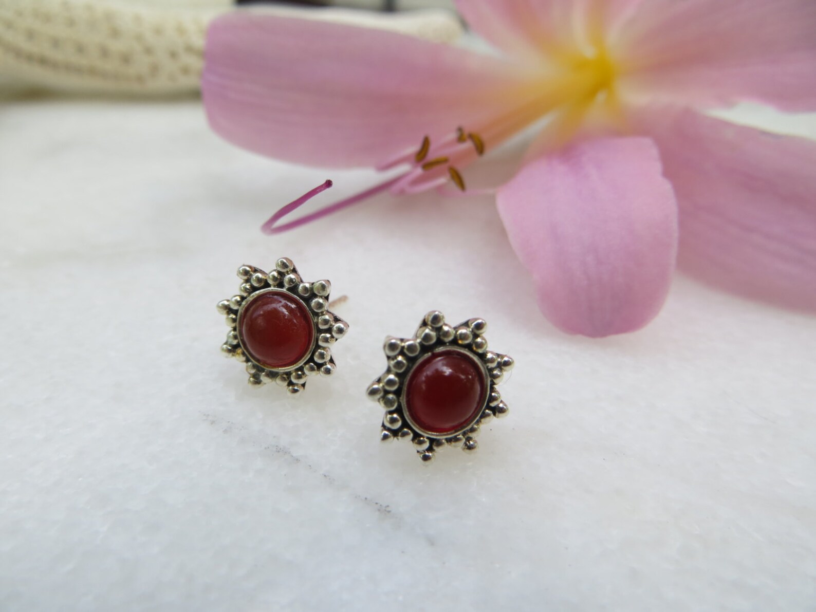 Carnelian Earrings Sterling Silver Posts Carnelian Studs - Etsy