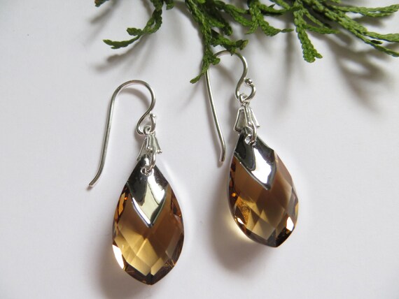 Swarovski topaz sale earrings