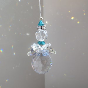 Swarovski Crystal Birthstone Angel, Christmas Angel, Suncatcher, Christmas Ornament, Stocking Stuffer, Nursery Décor Angel, Rear View Mirror