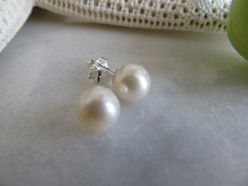Saltwater Pearl Studs Pearl Studs June Birthstone Earrings Etsy