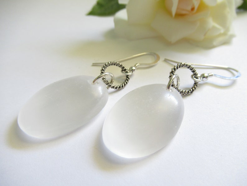 Selenite Earrings, White Gemstone Earrings, Sterling Silver Earrings, Silver Earrings, Moon Goddess Earrings, Large Statement Earrings image 8