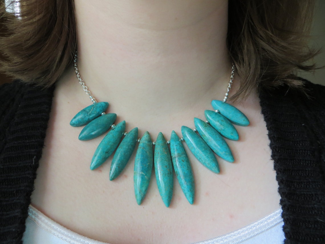 Turquoise Statement Necklace Turquoise Necklace Sterling Etsy