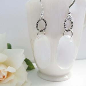 Selenite Earrings, White Gemstone Earrings, Sterling Silver Earrings, Silver Earrings, Moon Goddess Earrings, Large Statement Earrings image 7
