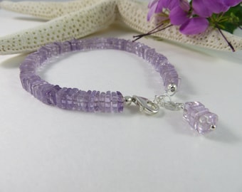 Friendship Bracelet, Amethyst Bracelet, Lavender Amethyst Bracelet, February Birthstone Bracelet, Semi Precious Gemstone Bracelet, Purple