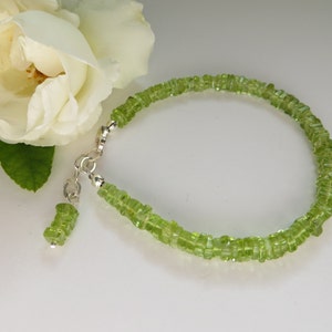 Peridot Bracelet, Friendship Bracelet, August Birthstone Bracelet, Green Semi Precious Gemstone Bracelet, 16th Wedding Anniversary Bracelet