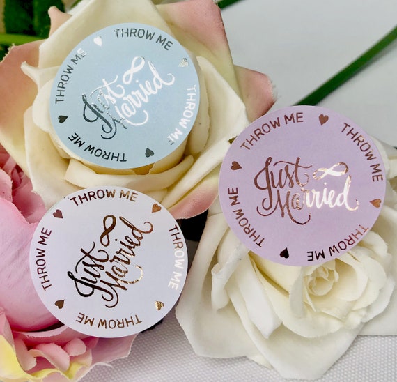 25 Throw me 37mm wedding confetti sticker labels SEE OTHER LISTINGS BAGS PETALS