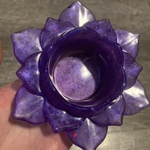 CUSTOM COLOR Resin Lotus Flower Candle Holders, Assorted Colors, Resin Acrylic Handmade, Home Decor, Tea Lights, Gift, Wedding Favors image 1