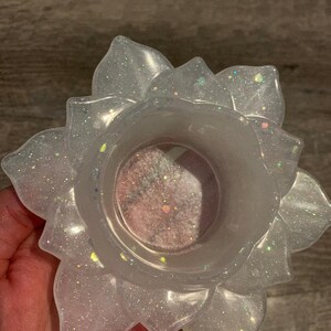 CUSTOM COLOR Resin Lotus Flower Candle Holders, Assorted Colors, Resin Acrylic Handmade, Home Decor, Tea Lights, Gift, Wedding Favors image 7