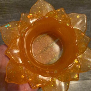 CUSTOM COLOR Resin Lotus Flower Candle Holders, Assorted Colors, Resin Acrylic Handmade, Home Decor, Tea Lights, Gift, Wedding Favors image 5