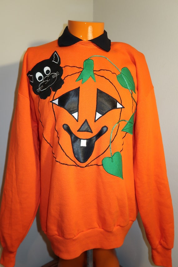 VTG 90's Handmade Halloween spooky Sweatshirt swea