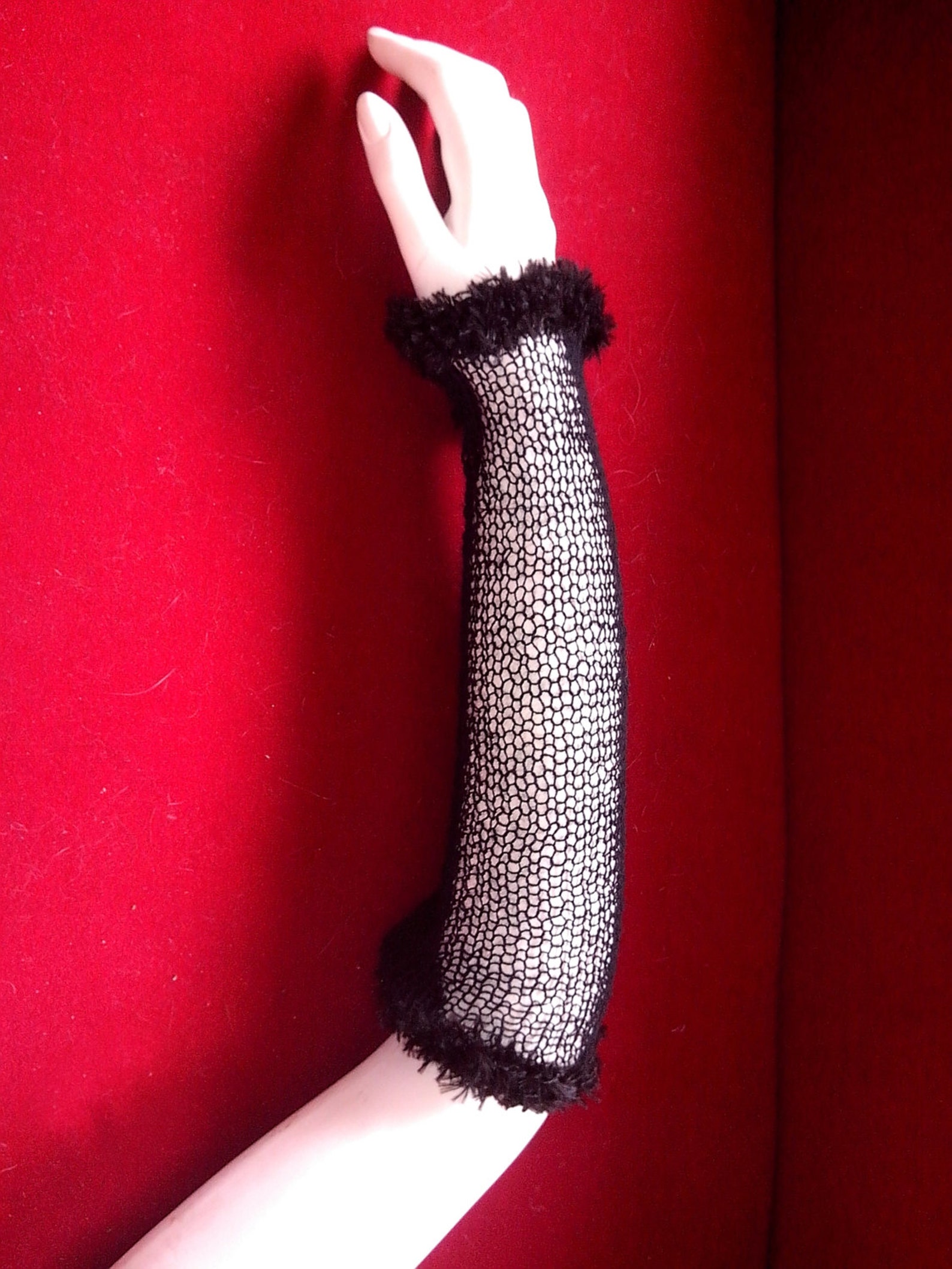 Long Black or White Mesh Gloves Festive Arm Warmers Etsy
