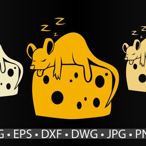 Süße schlafende Maus für Bruder oder Circut Schneidemaschinen Svg Eps Dxf Dwg jpg png