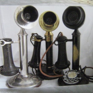 Antique Candle Stick Telephones Photo Note Cards