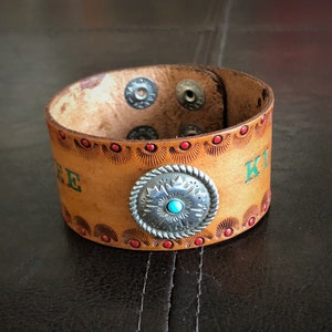 Yippee Ki YA Western Concho Leather Cuff