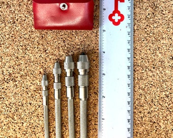 Vintage, Starrett, Pin Vises, No. S240 set, Inches, Machinist Tool, Industrial, Steampunk Supply Gift for Maker, Crafter, Artist