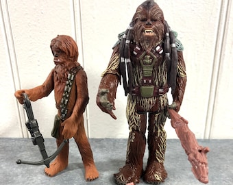 STAR WARS, Wookiees, Chewbacca, Tarfful, Action Figures, Lot of  2, Kenner Toys, Hasbro Toys