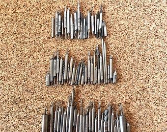 Small, Combined Center, Drill Bits, Lot of 72, Double Ended Bits, Machinist Tool, Industrial, Steampunk Supply, Gift for Maker, Crafter