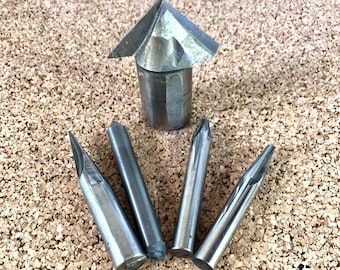 Drill Bits, Lot of 5, Large SHARP Bits, Reamers, Machinist Tool, Industrial, Steampunk Supply, Gift for Maker, Crafter