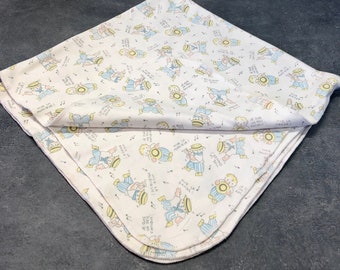 Vintage, French, Baby Receiving Blanket, 100% Cotton, Small Blanket, Baby blanket, Baby Gift, Doll Blanket, Super Soft!