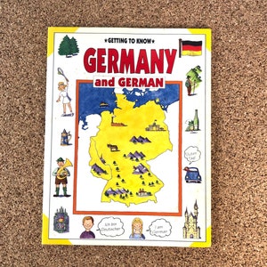 Get to Know Germany, Vintage Kids Book, English & German, Words in German, Home School Library, German Language