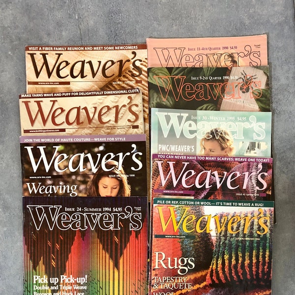 WEAVERS, Magazine, Sold Individually, Weaving How-To, Weaving Drafts, and Projects, RARE!