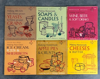 Garden Ways, Country Skills Library, 6 Booklets, How to Make: Ice Cream, Wine & Beer, Cheeses, Apple Pie, Soap, Candles, Bread, and MORE!