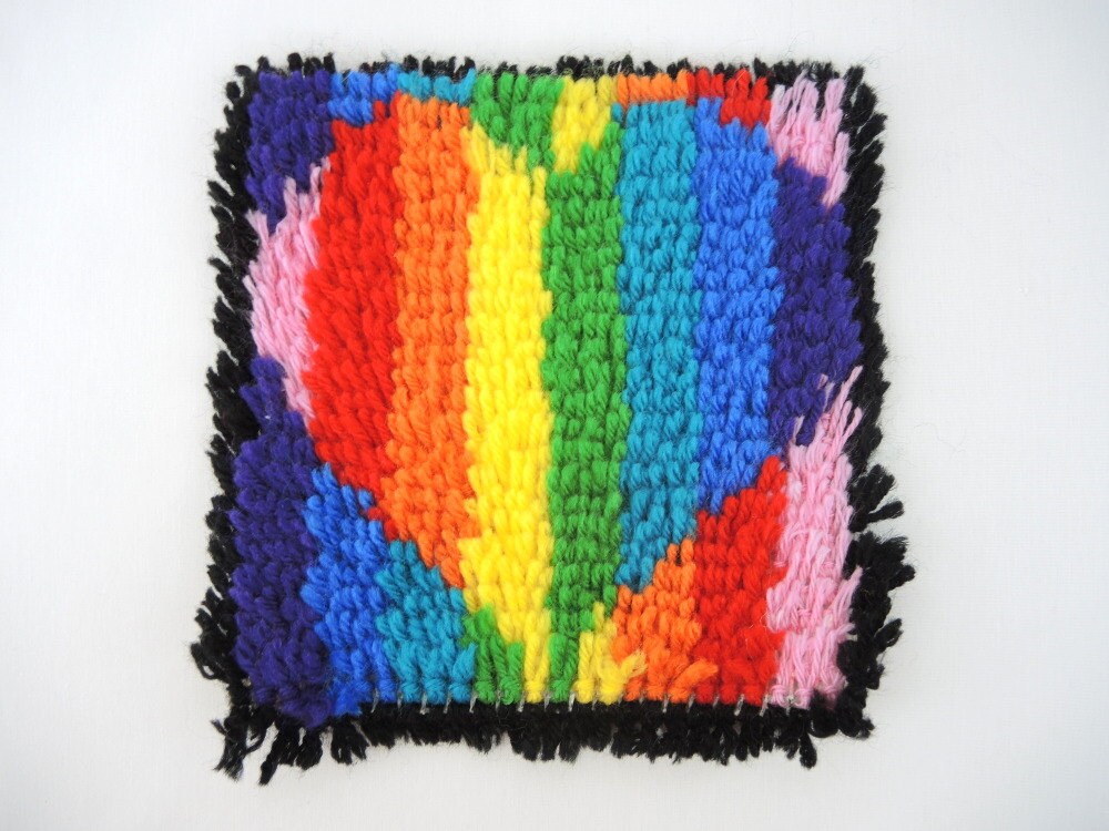 Rainbow Heart Latch Hook Wall Hanging Pillow Top Nursery Etsy