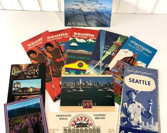 SEATTLE, Maps, Worlds Fair, Postcards, 1960, 1980s, Ephemera Pack, Great for, Art Journals, Collage Supply, Junk Journals, Scrapbooking