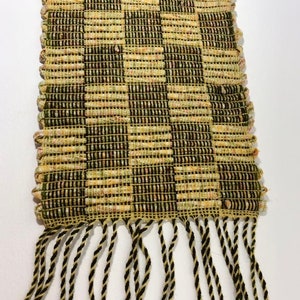 LONG, Check Pattern, Handwoven Table Runner, Upcyled Wool, Farmhouse Decor, Scandinavian, Rep Weave, 12 X 70 image 6