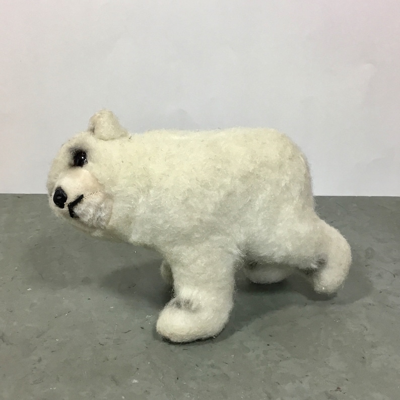 made in Japan Christmas Holiday Decor Vintage Toy Bear Kamar White Polar Bear Vintage Stuffed Animal