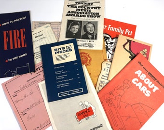 Vintage Booklets, and Paper Ephemera, Great for, Art Journals, Collage Supply, Junk Journels, Scrapbooking