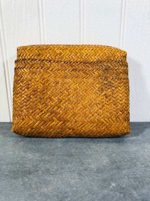 Antigüedad Clutch Bolso Bolso de mimbre tejido vintage | Etsy México