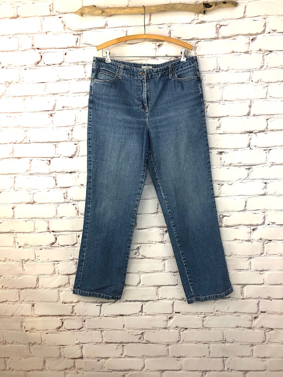 Christopher & Banks, Jeans, Blue Denim, Size 12, Stretch, High Waist, Mom  Jeans, Sustainable Fashion 