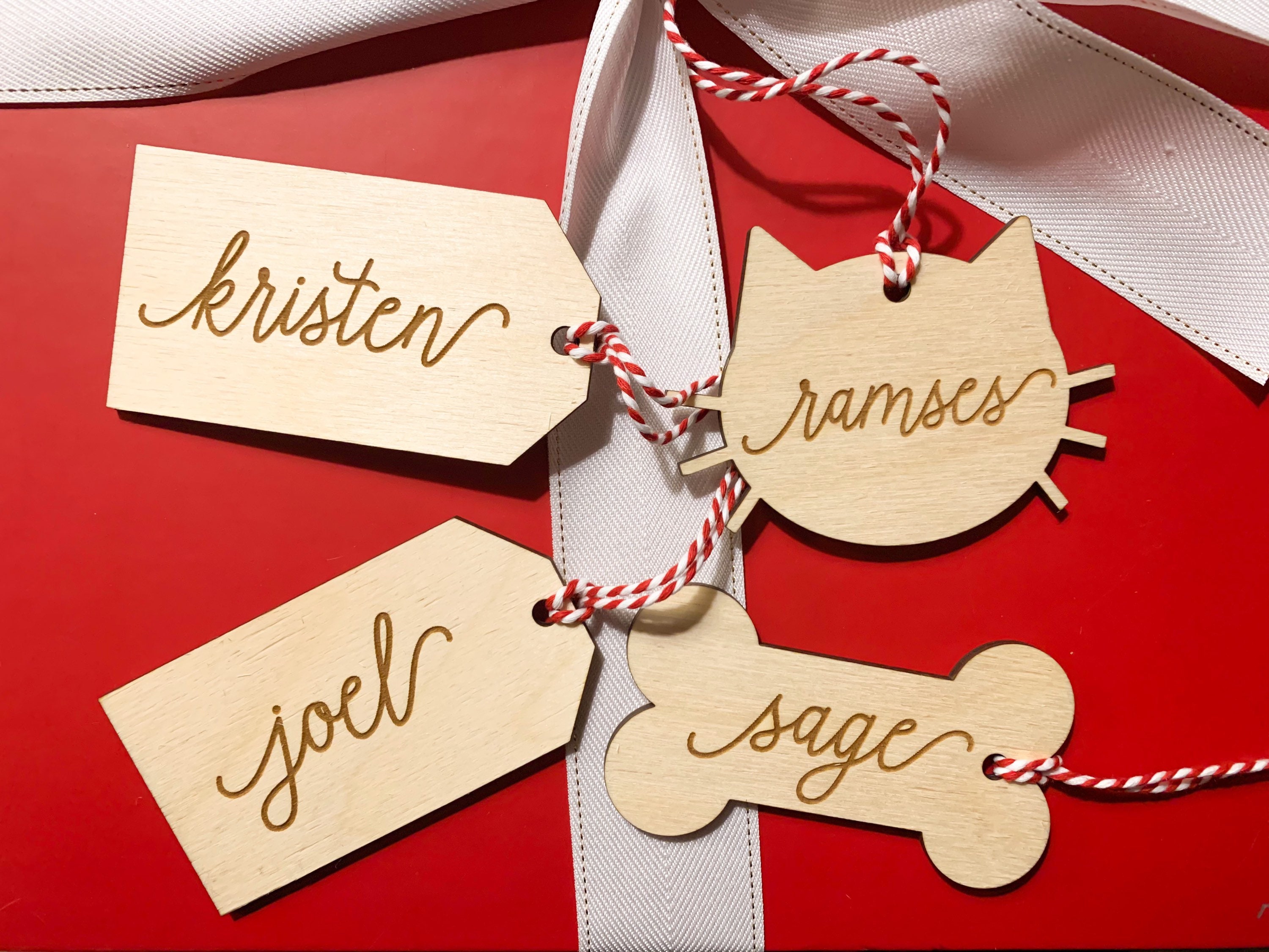 Personalized Gift Wood Tag Christmas Name Tag Name Tag for Etsy
