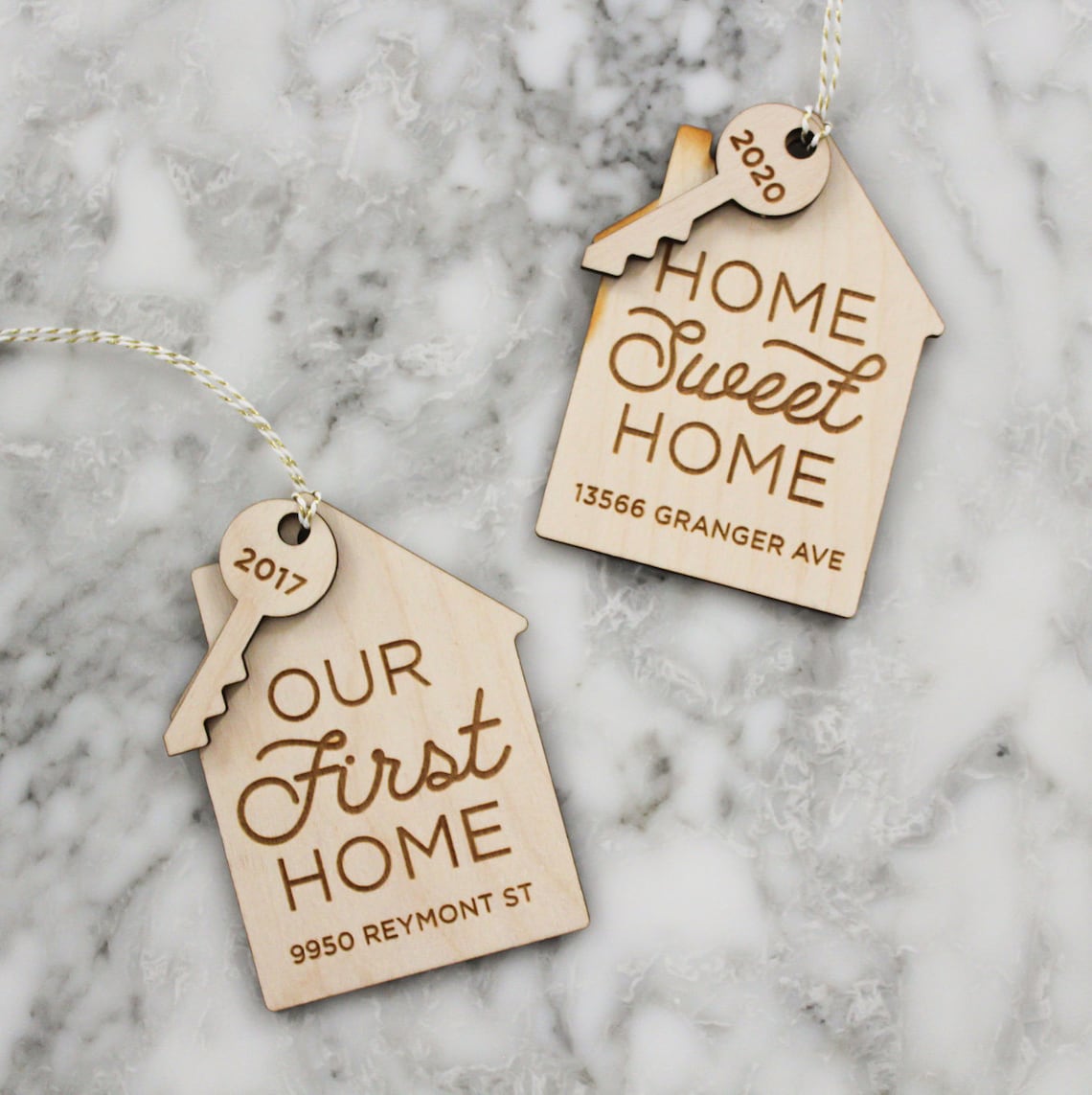 House Wood Engraved Ornament Realtor Gift Ornament Etsy