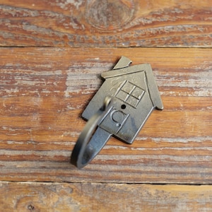 Handmade House Hook * House Warming Gift * Home Key Hook *Decorative Metal Wall Hooks Hand Forged Blacksmith Made for Coats, Towels, Keys