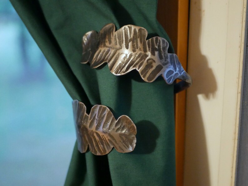 Oak Leaf Curtain Tie Backs Log Cabin Decor Curtain Etsy