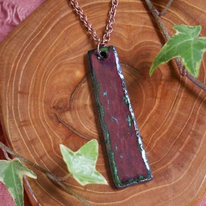 Hammered Enameled Copper Necklace Pendant * Copper 7th Anniversary Gift * Hand Forged Necklace Pendant * 7 Year Anniversary Gift * Modern