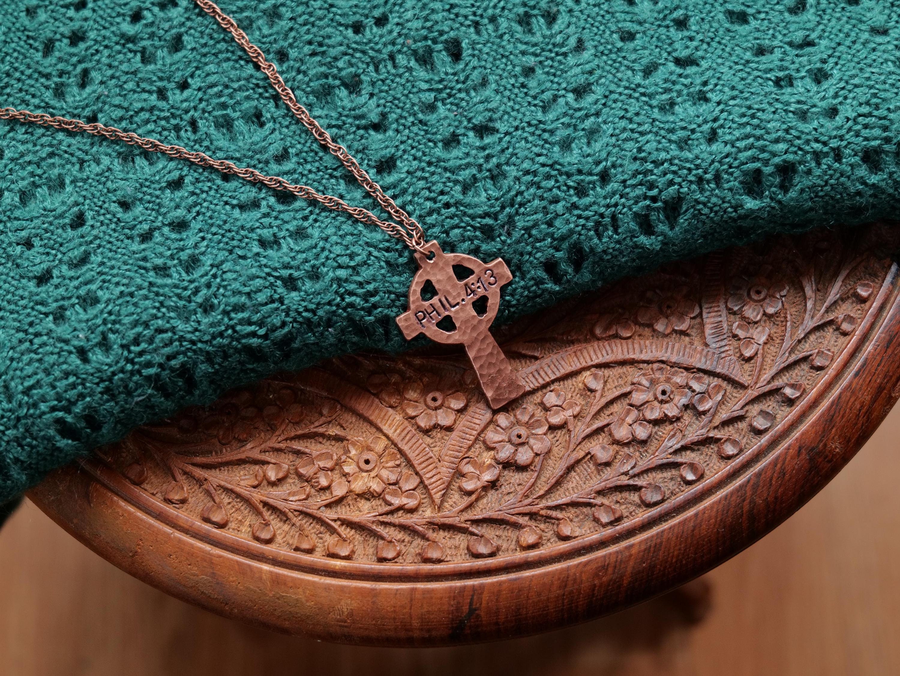 Collana Croce Bibbia Flongo - Filippesi 4:13 In Acciaio Inossidabile