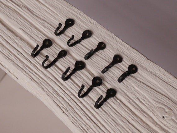 10 Small 1 1 4 Decorative Black Metal Wall Hooks Twisted Hook Lot Small Hooks Decorative Hooks Metal Hooks Forged Hook Hooks Etsy