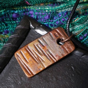 Rainbow Copper Necklace Pendant * Copper 7th Anniversary Gift *  Hand Forged Necklace Pendant * 7 Year Anniversary Gift for Him* Hammered