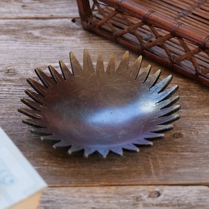 Hammered SUN Steel Bowl * Modern Gifts * Hand Forged Metal Bowl Blacksmith Made Hammered Dish Gift for Men Steel Gifts for Her