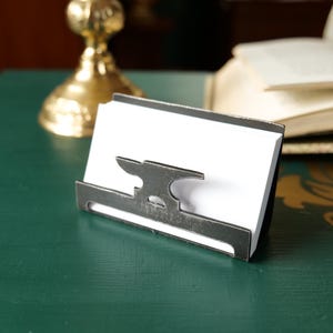 Porte-cartes de visite enclume pour bureau * Présentoir pour cartes de visite * Porte-cartes de visite en métal fait main avec enclume