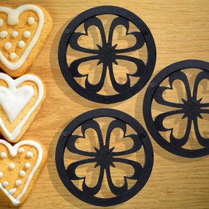 Heart Trivet Set of 3 * Metal Trivets for Hot Dishes * Black Trivets for Hot Pan * Hot Plate Holders * Iron Pot Stand * Hot Plate