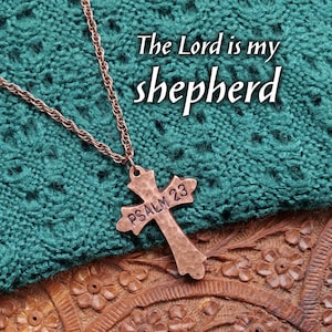 Psalm 23 Necklace * Bible Verse Gifts * Christian Cross Jewelry for Men for Women * Psalm 23 Jewelry * The Lord is my Shepherd Pendant