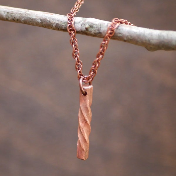 Hand Forged Copper Twist Necklace * 7th Anniversary Gift for Her * Copper Anniversary  * Copper Jewelry * 7 Year Anniversary Gift for Her